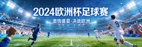 欧洲杯足球赛事宣传横幅球场全景